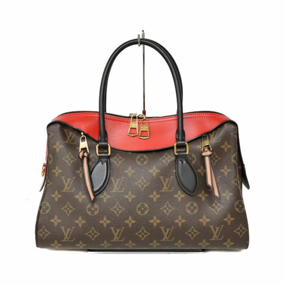 LOUIS VUITTON Tuileries Tote Kabuki Shoulder Bag Handbag Monogram Brown Red